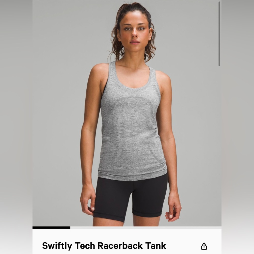 Lululemon Swiftly Tech Grey Tank Top Size 12 - image 1